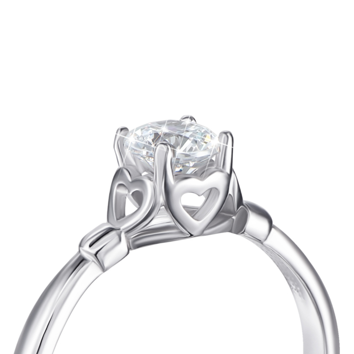 12345 Срібна каблучка «Серце» з фіанітом S. Артикул 00886/12/1/21 12345 грн1,613 12345