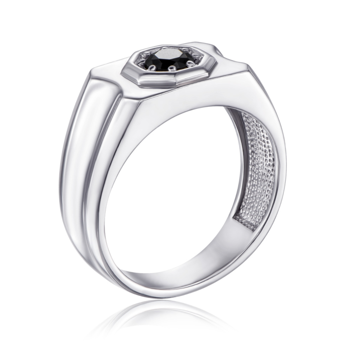 Серебряная печатка с фианитом. Артикул 00901/12/1/1224