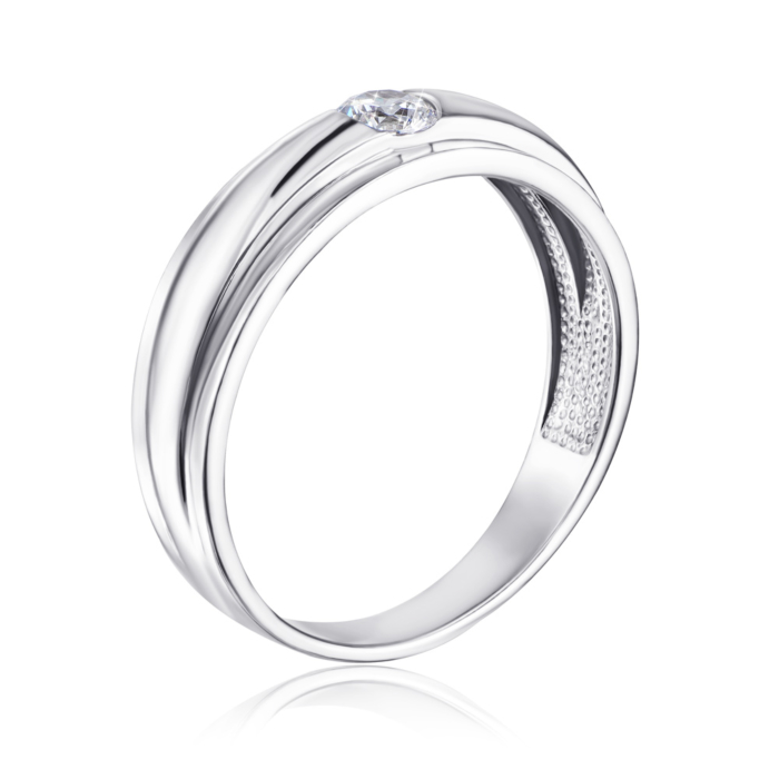 Серебряная печатка с фианитом. Артикул 00906/12/1/100