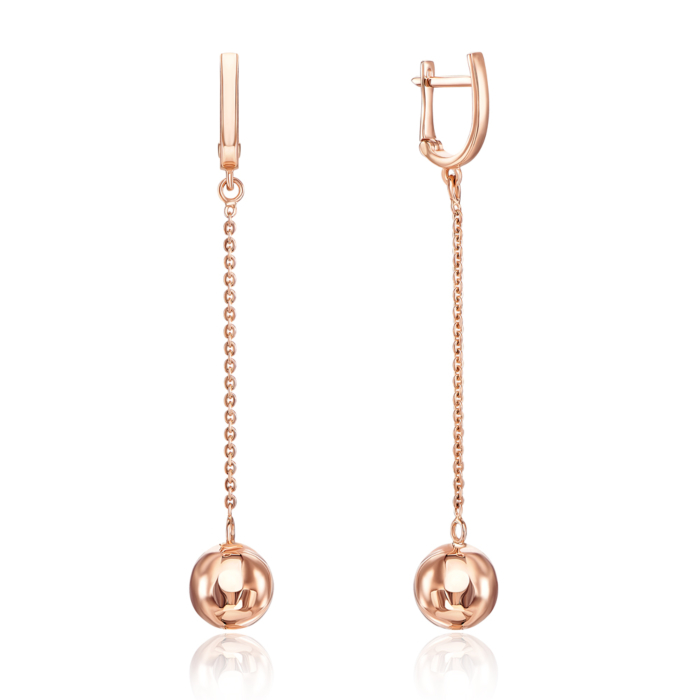 Золоті сережки-підвіски без вставки. Артикул 02967/01/0