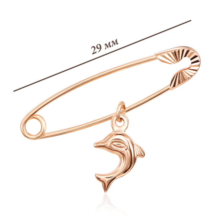 12345 Золота брошка-булавка з підвіскою «Дельфін». Артикул 04023 12345 грн4,254 12345