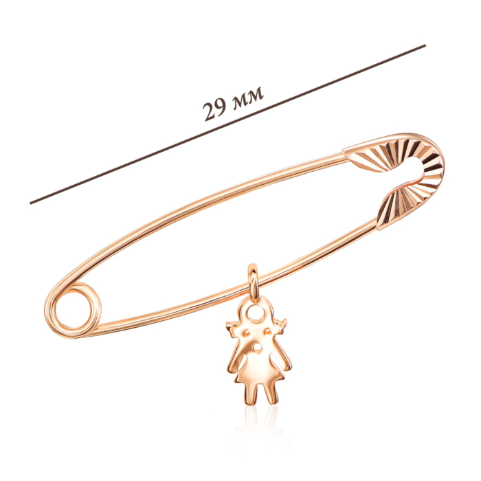 12345 Золота брошка-булавка «Лялька» без вставки. Артикул 04028/01/2 (04028) 12345 грн3,276 12345