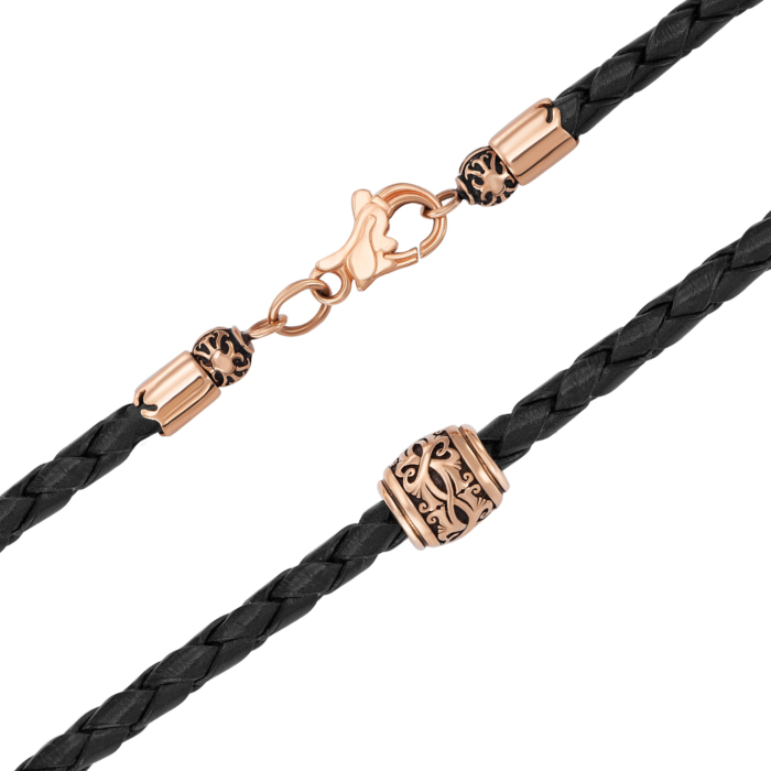 12345 Ювелірний шнурок з натуральної шкіри з золотими вставками. Артикул 06122/507нч 12345 грн28,662 12345