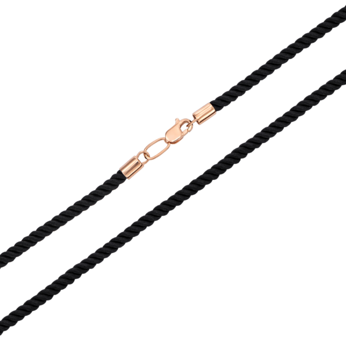 Синтетический шнурок с золотой застежкой. Артикул 06233-1/01/0