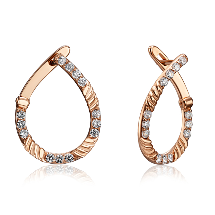 12345 Золоті сережки з фіанітами. Артикул 22959/01/0/46 12345 грн13,570 12345