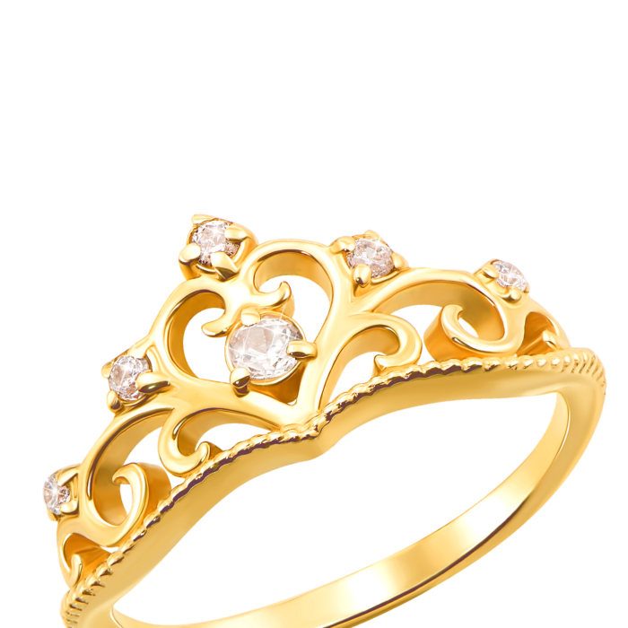 12345 Золота каблучка «Корона» з фіанітами. Артикул 12337/eu 12345 грн5,378 12345