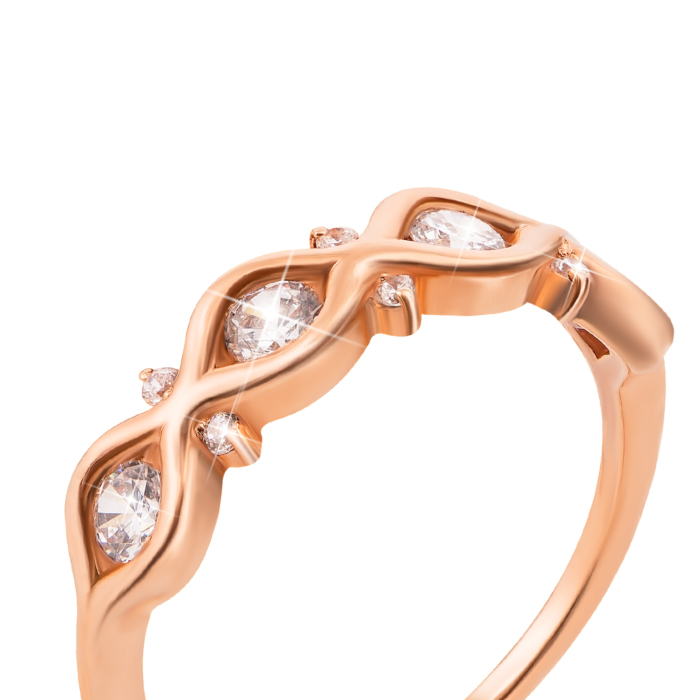 Золотое кольцо с фианитами. Артикул 12417