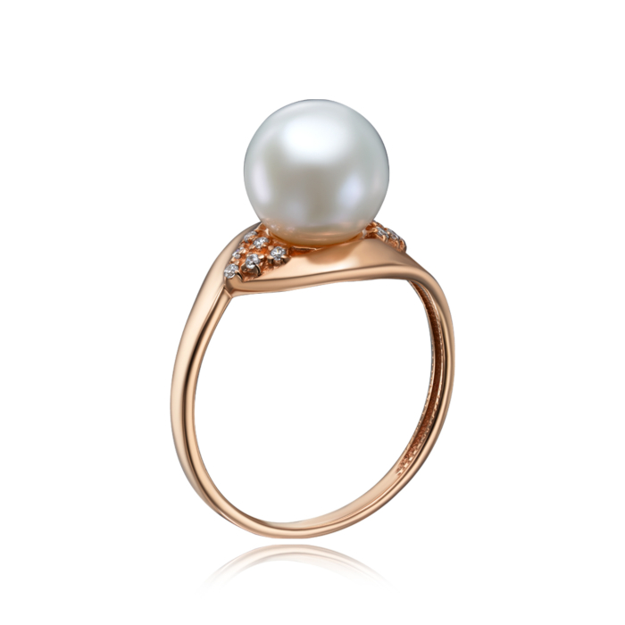 12345 Золота каблучка з перлиною і фіанітами. Артикул 12595/01/0/2007 12345 грн8,661 12345