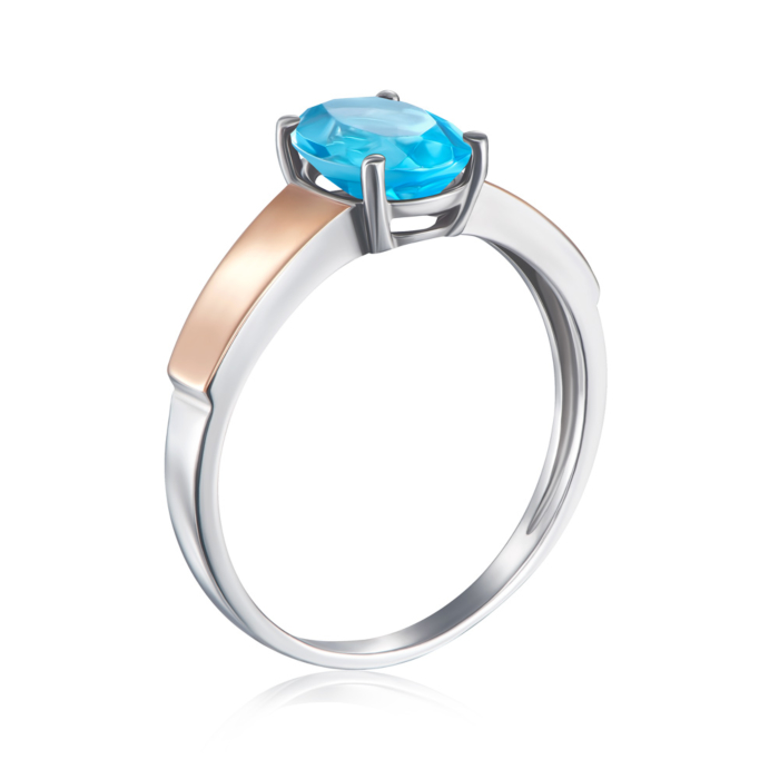 12345 Срібна каблучка з золотими вставками з кварцом. Артикул 1270/1р-QSWB 12345 грн1,882 12345