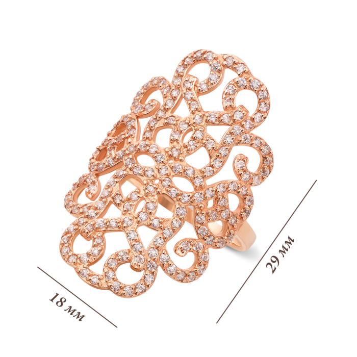 12345 Фалангова золота каблучка з фіанітами. Артикул 12842 12345 грн13,442 12345