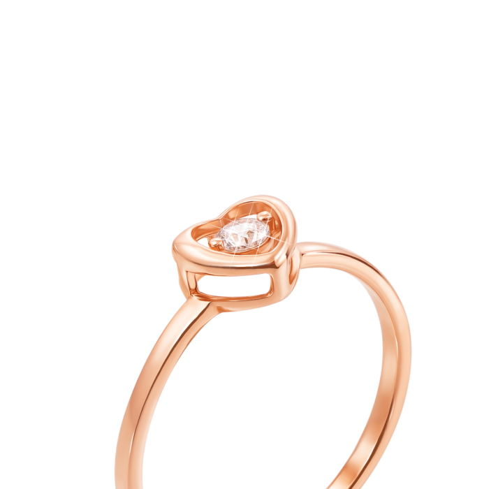 Золотое кольцо с фианитом. Артикул 13121