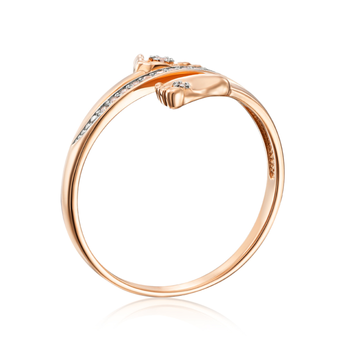 12345 Золота каблучка «Ніжка-долонька» з фіанітами. Артикул 13148/01/1/75 12345 грн9,656 12345