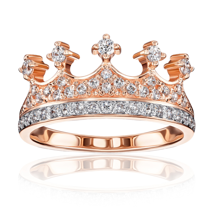 12345 Золота каблучка «Корона» з фіанітами. Артикул 13178/01/1/161 12345 грн12,506 12345