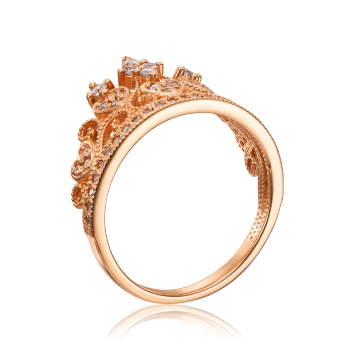 12345 Золота каблучка Корона з фіанітами. Артикул 13185/01/0/350 12345 грн15,654 12345