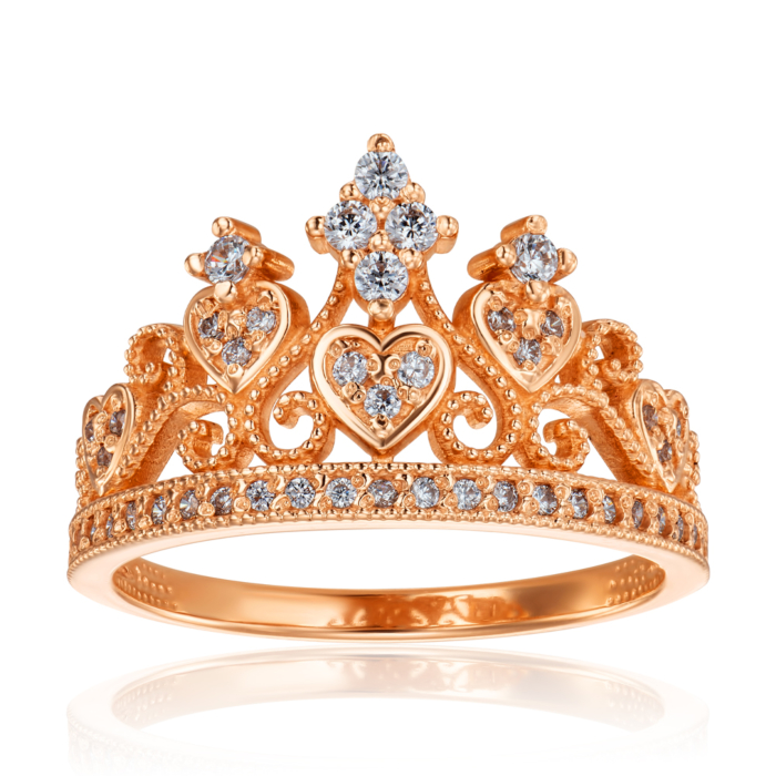 12345 Золота каблучка Корона з фіанітами. Артикул 13185/01/0/350 12345 грн15,654 12345