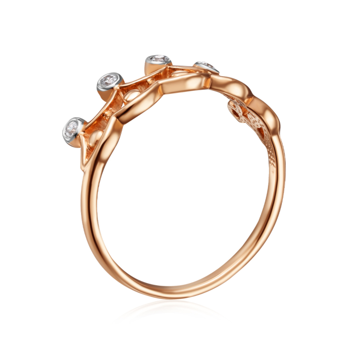 12345 Золота каблучка «Корона» з фіанітами. Артикул 13192/08/1/3 12345 грн4,919 12345