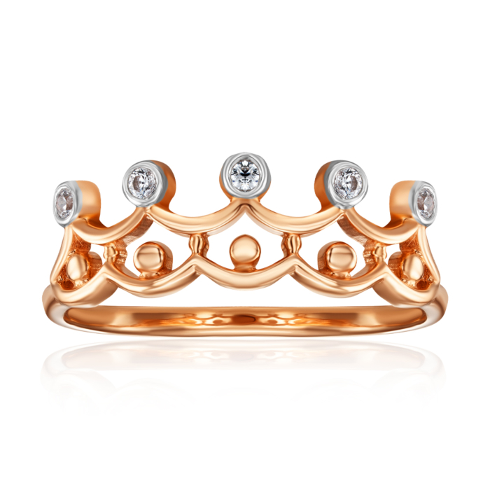 12345 Золота каблучка «Корона» з фіанітами. Артикул 13192/08/1/3 12345 грн4,919 12345