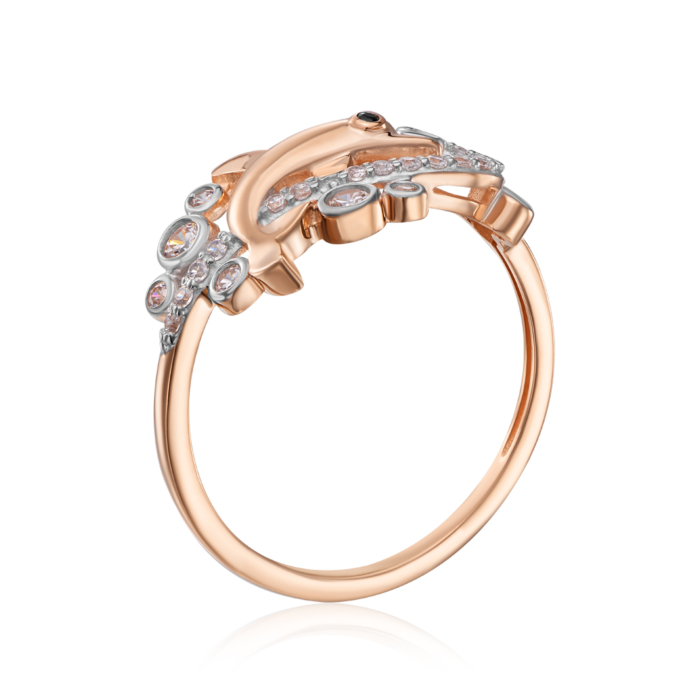 Золота каблучка з фіанітами. Артикул 18082/01/1/4042