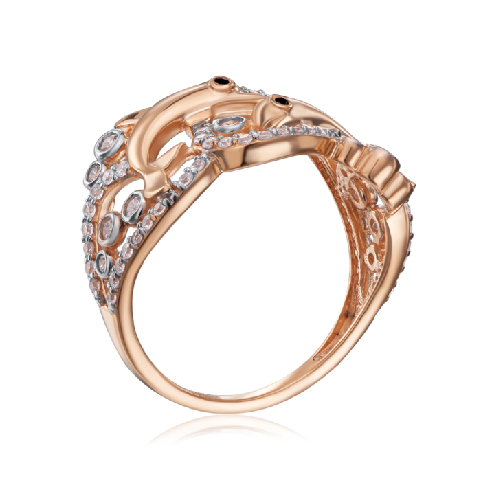 Золота каблучка з фіанітами. Артикул 18102/01/1/576