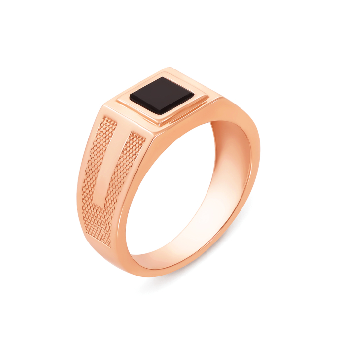 Золотая печатка с ониксом. Артикул 19116