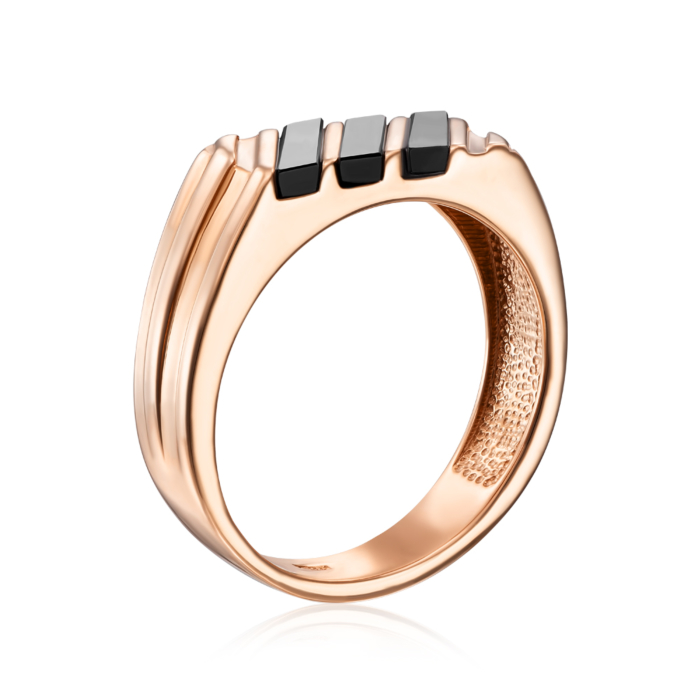 Золотая печатка с ониксом. Артикул 19111