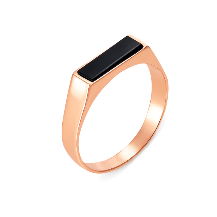 Золотая печатка с ониксом. Артикул 1968