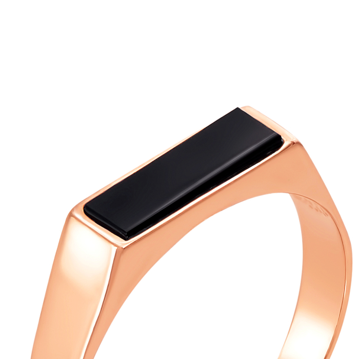 Золотая печатка с ониксом. Артикул 1968