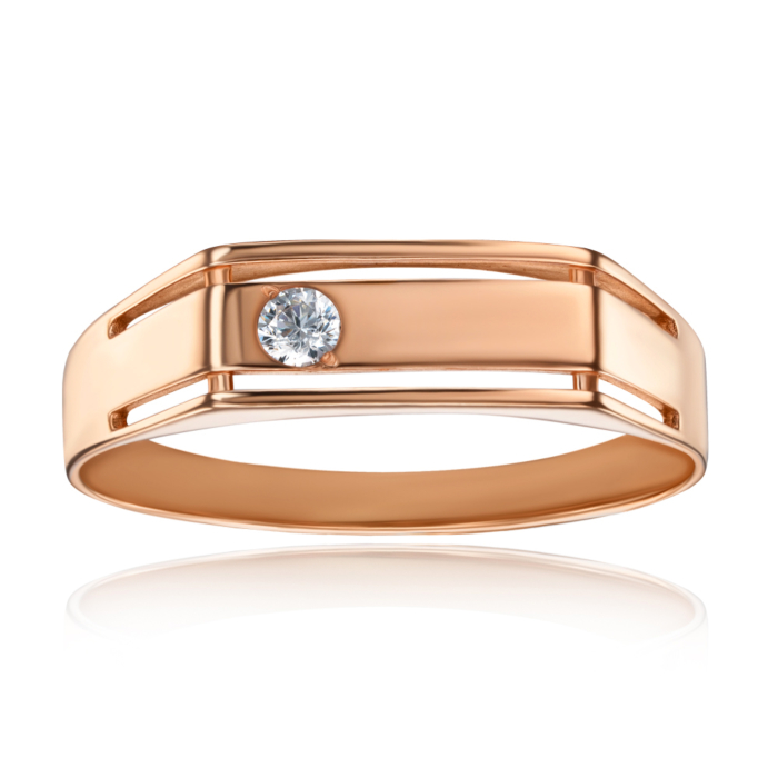 Золотая печатка с фианитом. Артикул 1978