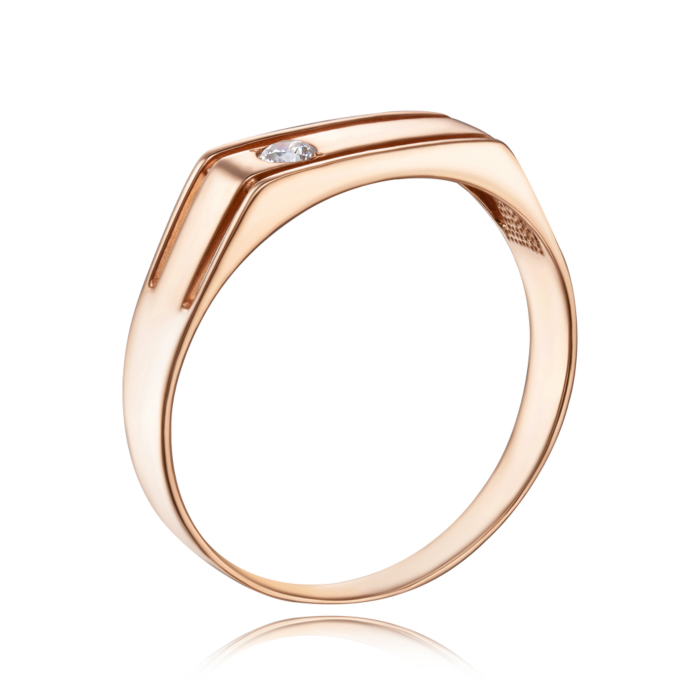 Золотая печатка с фианитом. Артикул 1978