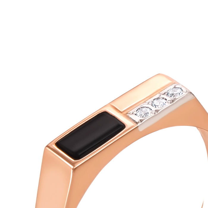 12345 Золота печатка з оніксом і фіанітами. Артикул 1989 12345 грн9,784 12345