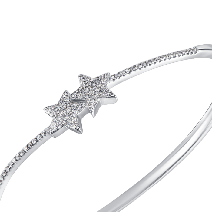 12345 Срібний жорсткий браслет з фіанітами. Артикул 1BA51280-B/12/1 12345 грн4,228 12345