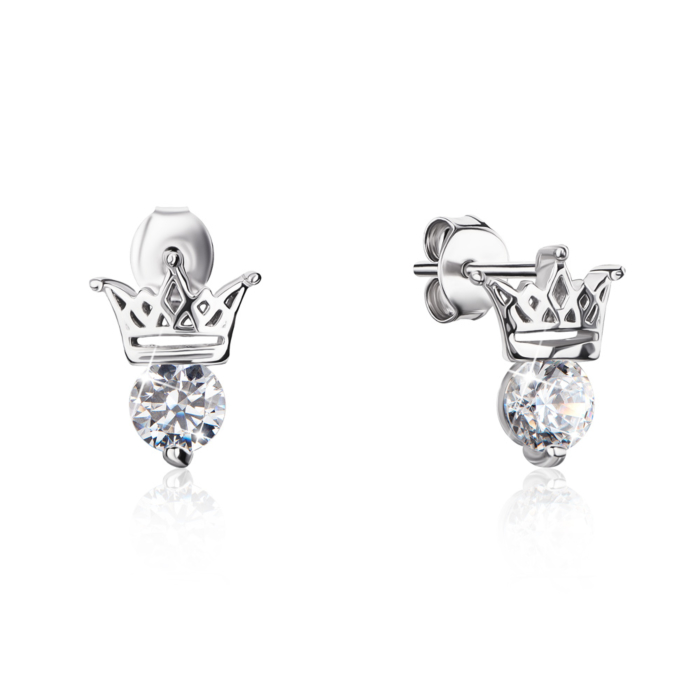 12345 Срібні пусети «Корона» з фіанітами. Артикул 1EA82988-E/12/1 12345 грн1,308 12345