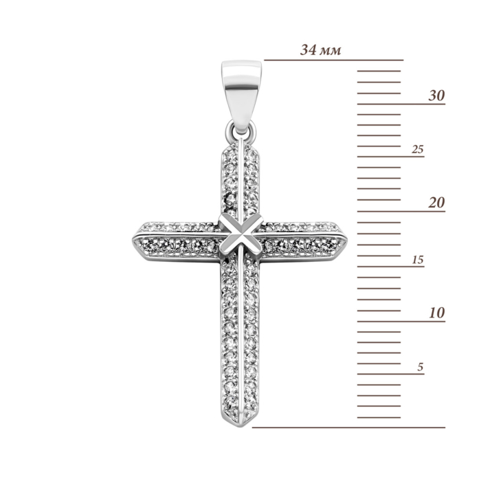12345 Срібний хрестик з фіанітами. Артикул UG51PE44951 12345 грн1,188 12345