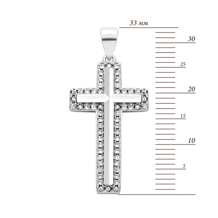 12345 Срібний хрестик з фіанітами. Артикул UG51PE4498 12345 грн1,397 12345