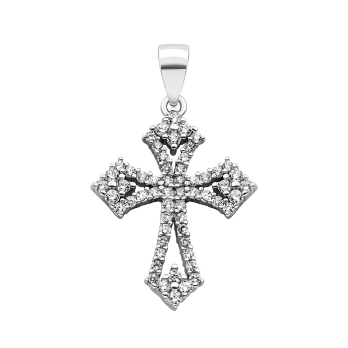 12345 Срібний хрестик з фіанітами. Артикул UG51PE64670 12345 грн1,186 12345