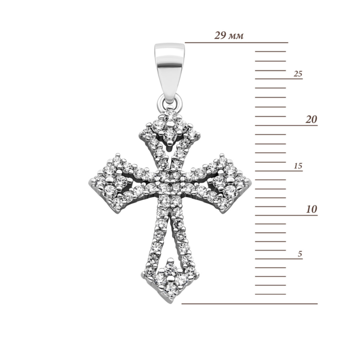 12345 Срібний хрестик з фіанітами. Артикул UG51PE64670 12345 грн1,186 12345