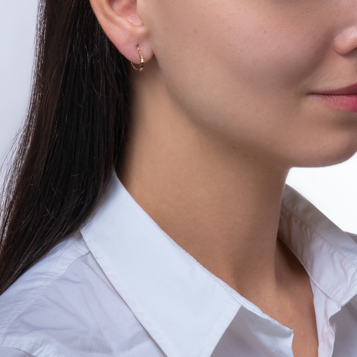 12345 Золоті сережки-конго з алмазною гранню. Артикул 20860 (20860/01/2) 12345 грн4,509 12345