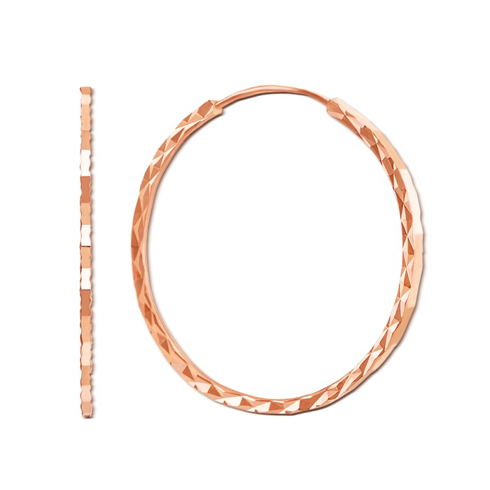 Золоті сережки-конго з алмазною гранню. Артикул 20860/4