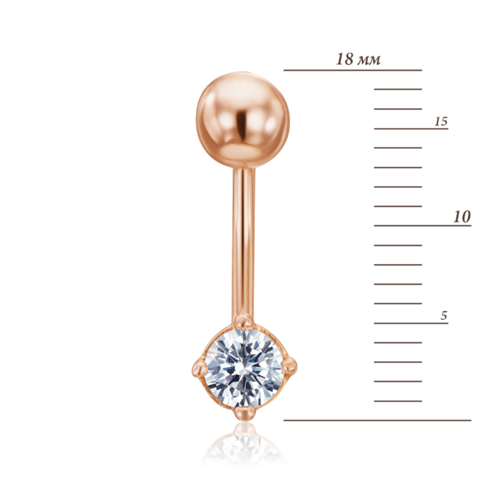 12345 Золота сережка-пірсинг з фіанітом. Артикул 21070/1 12345 грн4,935 12345