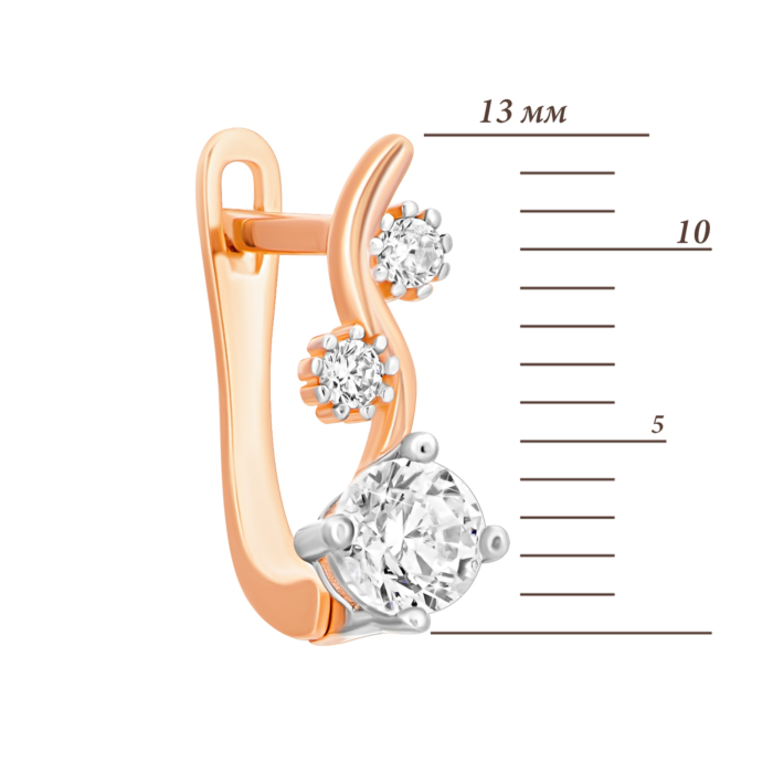 12345 Золоті сережки з фіанітами. Артикул UG52111030504 12345 грн6,460 12345