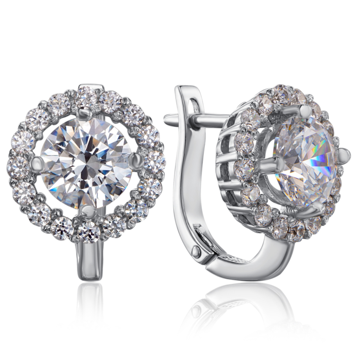 12345 Золоті сережки з фіанітами S Zirconia. Артикул 21218/02/1/291 (21218/б SW) 12345 грн25,256 12345