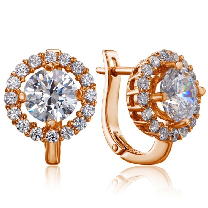 12345 Золоті сережки з фіанітами S Zirconia. Артикул 21218/01/0/4265 12345 грн24,381 12345