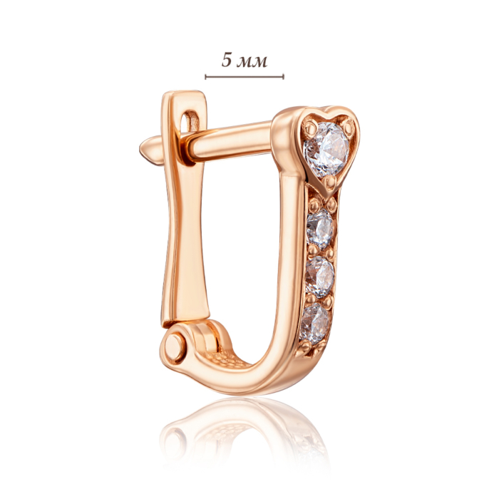 Золотые серьги с фианитами. Артикул 21269/01/0/44