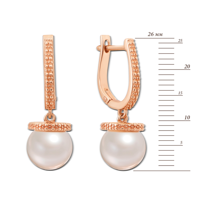 12345 Золоті сережки-підвіски з перлами. Артикул 21282 12345 грн17,081 12345