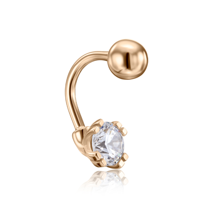 12345 Золота сережка-пірсинг з фіанітом. Артикул 21484 12345 грн5,105 12345
