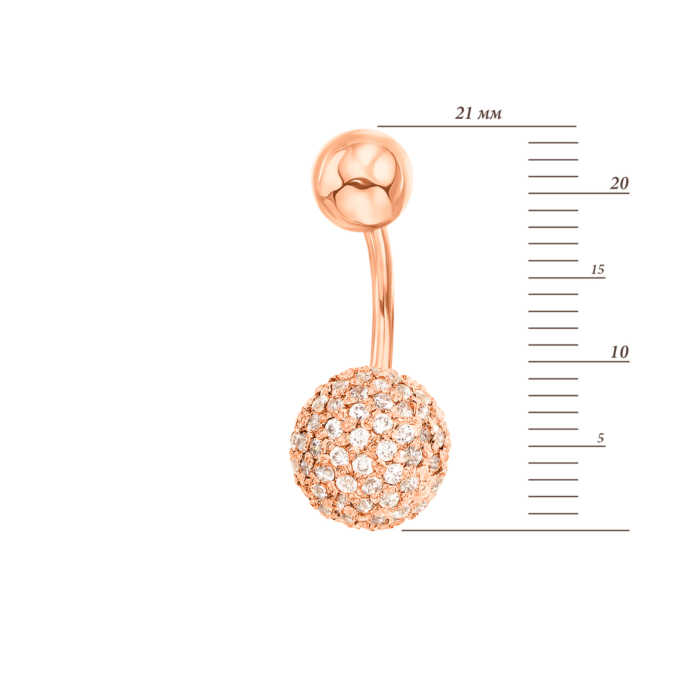 12345 Золота сережка-пірсинг з фіанітами. Артикул 21493 12345 грн6,126 12345