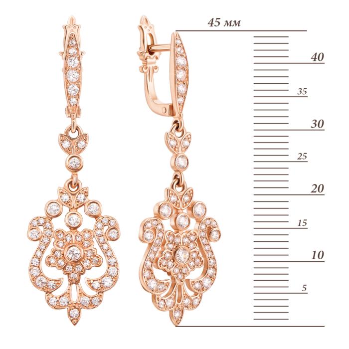 12345 Золоті сережки-підвіски з фіанітами. Артикул 21534 12345 грн31,010 12345