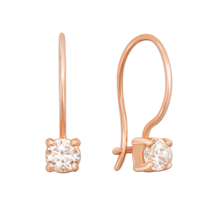 Золотые серьги с фианитами. Артикул 21641