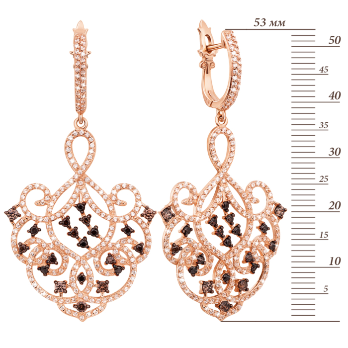 12345 Золоті сережки-підвіски з фіанітами. Артикул 21715/цв п 12345 грн47,430 12345