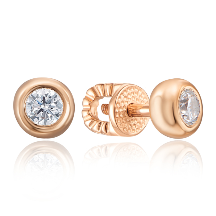 12345 Золоті пусети з фіанітами 2 в 1. Артикул 21810/01/0/28 12345 грн13,527 12345